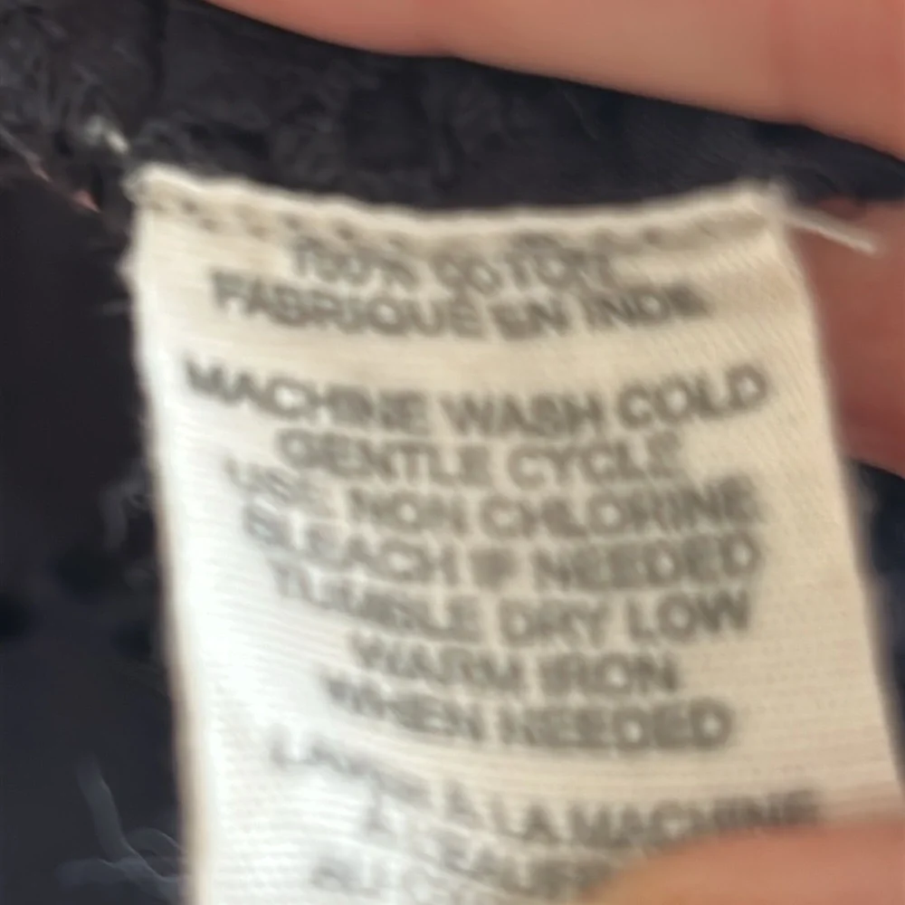 Rebellion Black Eyelet Puff Sleeve Button Front Top - Picture 8 of 8